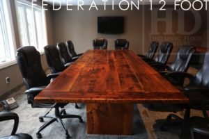 boardroom tables GUELPH ONTARIO, Gerald Reinink, Unique boardroom tables Ontario, solid wood table, reclaimed hemlock, conference tables Ontario, commercial, HD Threshing Floor Furniture, industrial tables Ontario