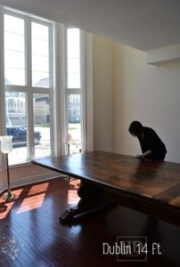 reclaimed wood tables Ontario, trestle table, Utopia, Ontario, Barnwood Pine, Solid wood furniture, mennonite furniture, farmhouse table, country style table, epoxy