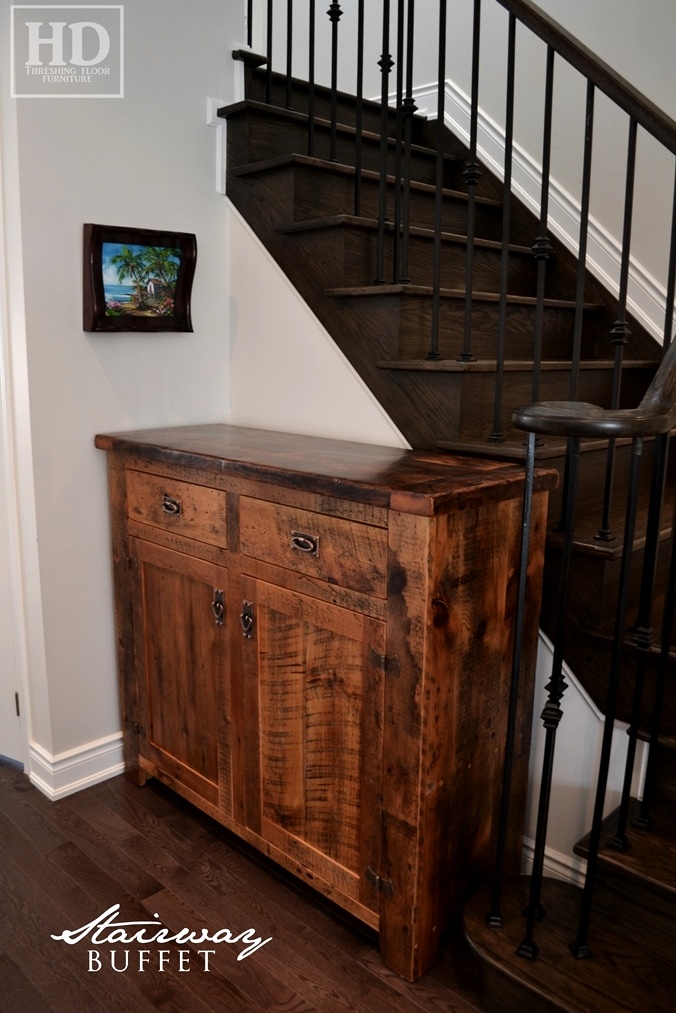 reclaimed wood buffet, Toronto, Ontario, reclaimed wood console, hallway, epoxy, polyurethane, HD Threshing, Gerald Reinink