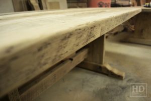 Toronto reclaimed wood table, trestle, epoxy, resin, polyurethane, Hemlock, barnwood, kitchen table