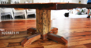 reclaimed wood pedestal tables Toronto, Ontario, epoxy, resin, farmhouse tables, Gerald Reinink, HD Threshing Floor Furniture, mennonite tables Ontario, reclaimed hemlock, table, pedestal