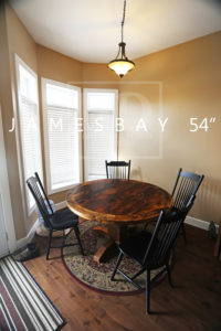 reclaimed wood round table, hemlock, epoxy, Gerald Reinink, HD Threshing Floor Furniture, hand-hewn beams