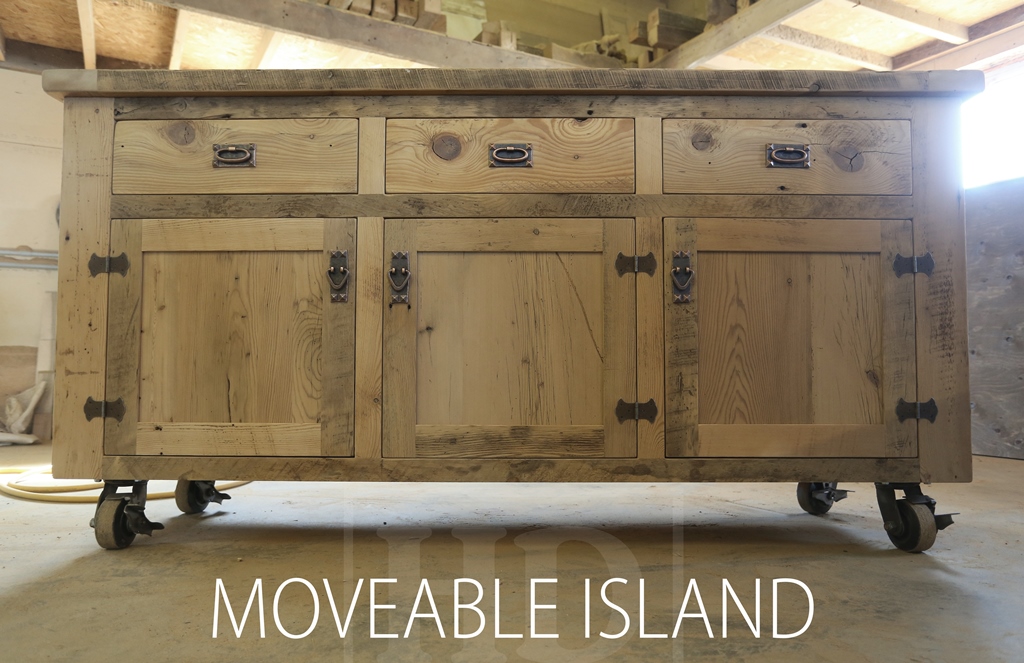 reclaimed wood island, Lee Valley Hardware, Hemlock, black stain treatment, Barnwood Island, reclaimed woodi island, Gerald Reinink, HD Threshing Floor Furniture, epoxy, Cambridge, Ontario, Toronto