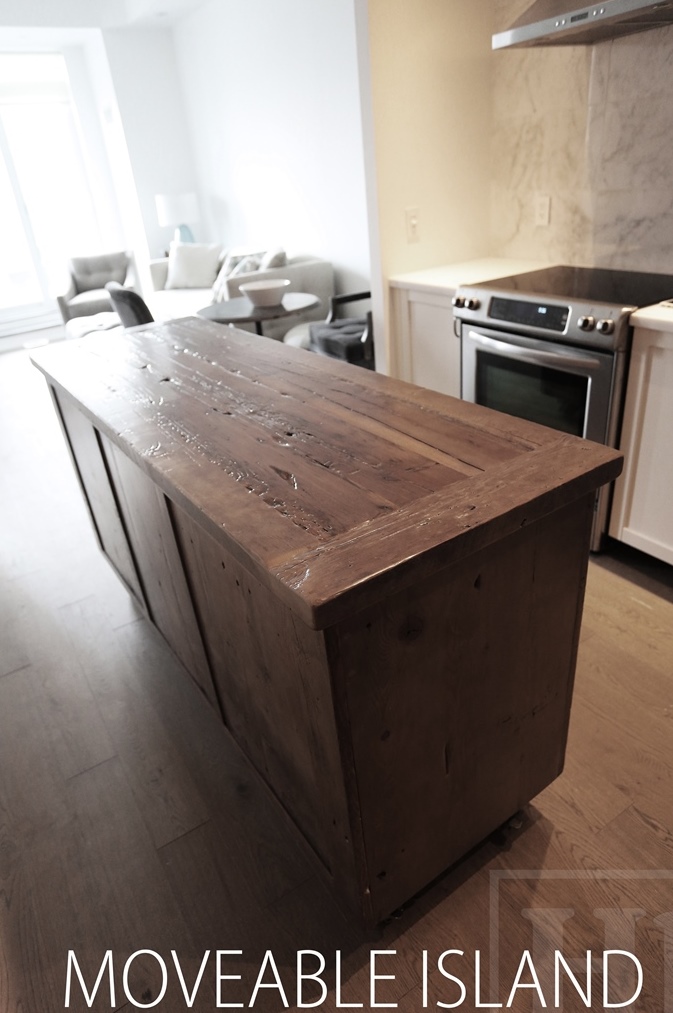 reclaimed wood island, Lee Valley Hardware, Hemlock, black stain treatment, Barnwood Island, reclaimed woodi island, Gerald Reinink, HD Threshing Floor Furniture