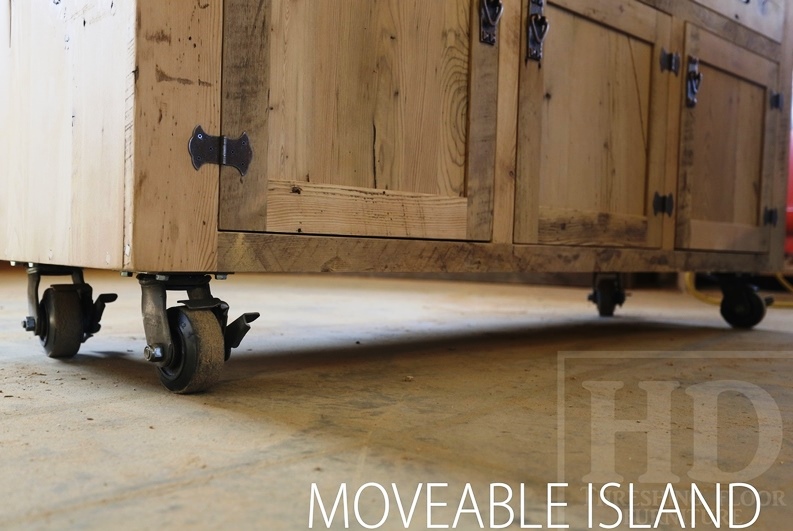reclaimed wood island, Lee Valley Hardware, Hemlock, black stain treatment, Barnwood Island, reclaimed woodi island, Gerald Reinink, HD Threshing Floor Furniture, epoxy, Cambridge, Ontario, Toronto