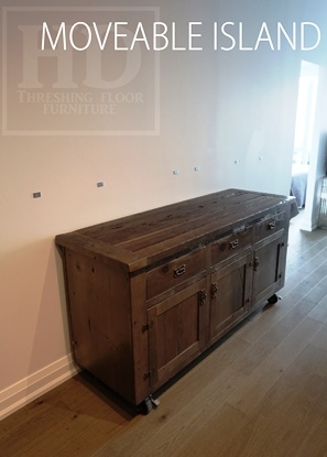 reclaimed wood island, Lee Valley Hardware, Hemlock, black stain treatment, Barnwood Island, reclaimed woodi island, Gerald Reinink, HD Threshing Floor Furniture, epoxy, Cambridge, Ontario, Toronto