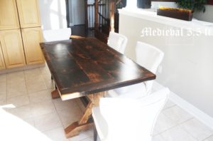 reclaimed wood tables Ontario, sawbuck, HD Threshing, Reinink, epoxy, salvaged wood tables Ontario, recycled wood furniture, recycled wood tables, Oakville, Ontario, Reclaimed Wood Tables Oakville