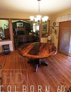 reclaimed wood round table, tables Ontario, barnwood tables, barnwood tables Ontario, round, Cambridge, Ontario, Canada, HD Threshing, Gerald Reinink