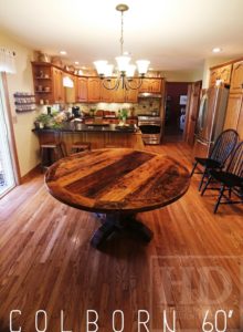 reclaimed wood round table, tables Ontario, barnwood tables, barnwood tables Ontario, round, Cambridge, Ontario, Canada, HD Threshing, Gerald Reinink