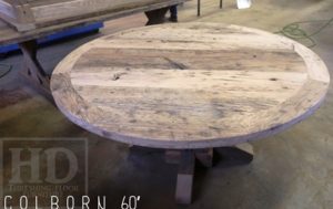 reclaimed wood round table, tables Ontario, barnwood tables, barnwood tables Ontario, round, Cambridge, Ontario, Canada, HD Threshing, Gerald Reinink