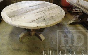 reclaimed wood round table, tables Ontario, barnwood tables, barnwood tables Ontario, round, Cambridge, Ontario, Canada, HD Threshing, Gerald Reinink