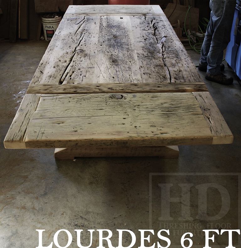 reclaimed wood tables Alliston Ontario, trestle, threshing floor, barn board furniture ontario, cottage tables Ontario, HD threshing Floor Furniture, Reinink