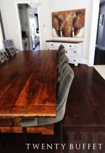 reclaimed wood console table, buffet, barnwood cabinet, hemlock, whitewash, distressed white, lee valley hardware, HD Threshing, Gerald R