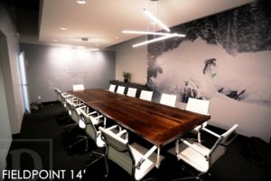 reclaimed wood boardroom table, boardroom table, Toronto, Oakville, Ontario, custom boardroom table, sold wood boardroom table, recycled wood furniture, recycle