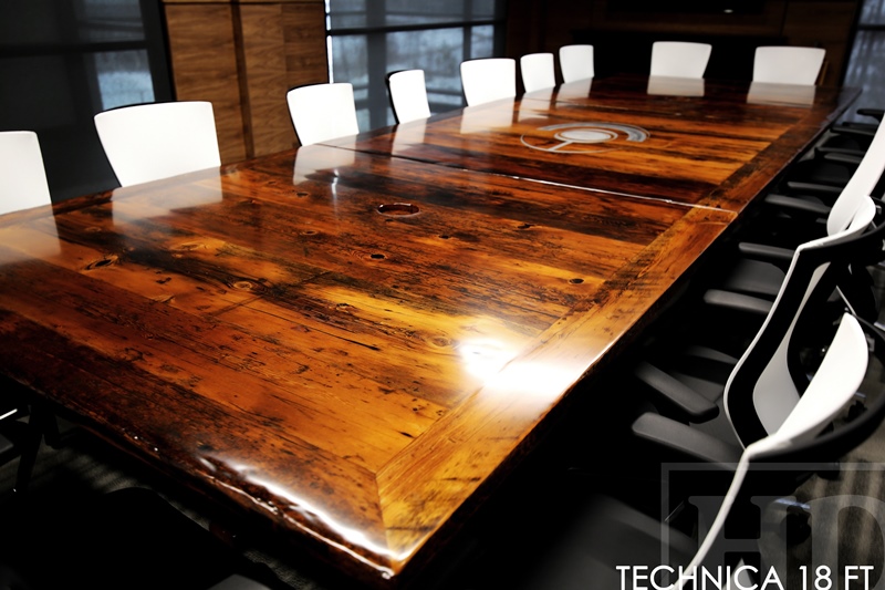 boardroom tables Toronto, custom boardroom tables, conference tables Ontario, boardroom tables Ontario, epoxy, logo embedded, HD Threshing Floor Furniture, Gerald Reinink
