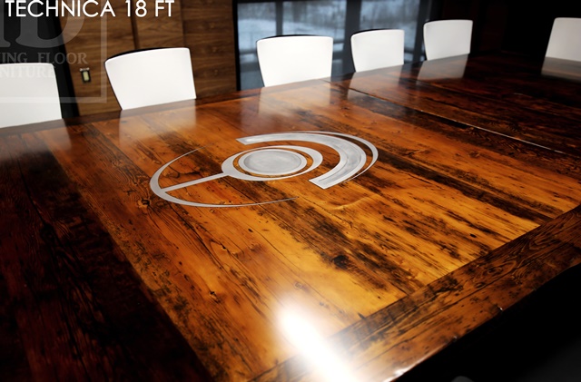 boardroom tables Toronto, custom boardroom tables, conference tables Ontario, boardroom tables Ontario, epoxy, logo embedded, HD Threshing Floor Furniture, Gerald Reinink
