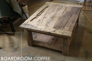 coffee table, Ontario, reclaimed wood coffee table, HD Threshing, Gerald Reinink, custom made, recycled wood coffee table, recycled wood