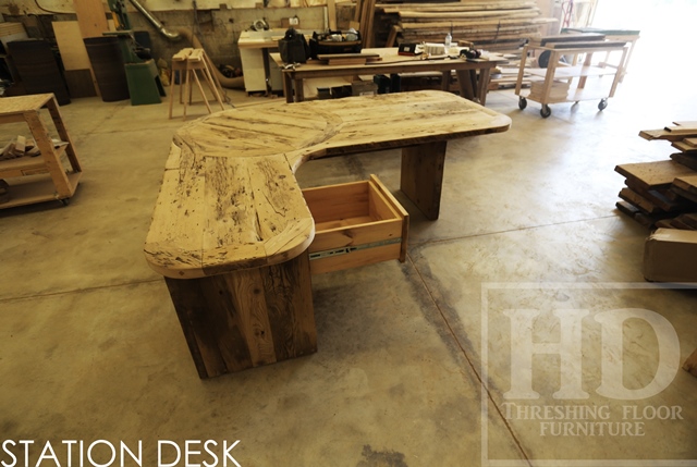reclaimed wood desks Vineland Ontario, Ontario, desks Ontario, barnwood hemlock, custom desks Ontario, live edge desk, Vineland, Ontario, Canada