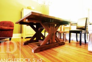 reclaimed wood tables Fergus Ontario, epoxy, HD Threshing, Gerald Reinink, Sawbuck, hemlock, recycled wood furniture, recycled wood tables Ontario