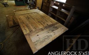 reclaimed wood tables Fergus Ontario, epoxy, HD Threshing, Gerald Reinink, Sawbuck, hemlock, recycled wood furniture, recycled wood tables Ontario