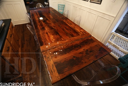 farmhouse, rustic table, rustic tables, Ontario, Toronto, epoxy, custom, HD Threshing Floor Furniture, Gerald Reinink, recycled wood, solid wood