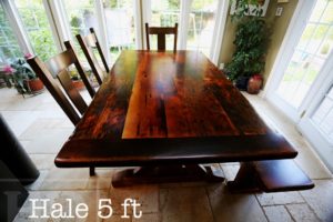 reclaimed wood trestle tables, epoxy, polyurethane, barnwood edges, live edge tables, hemlock, pine, barn board, solid wood tables, Burlington, Ontario