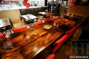restaurant tables Ontario, pub table tops, restaurant table tops, reclaimed wood tables Ontario, reclaimed wood restaurant tables Ontario, Toronto, Burlington, epoxy