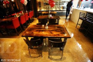 restaurant tables Ontario, pub table tops, restaurant table tops, reclaimed wood tables Ontario, reclaimed wood restaurant tables Ontario, Toronto, Burlington, epoxy