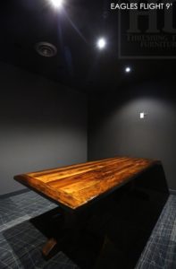 boardroom tables Ontario, Guelph, Boardroom Table Guelpg, epoxy, polyurethane, hemlock, barnwood, modern, recycled, rustic boardroom table