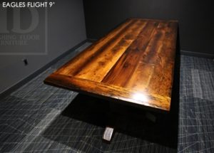 boardroom tables Ontario, Guelph, Boardroom Table Guelpg, epoxy, polyurethane, hemlock, barnwood, modern, recycled, rustic boardroom table