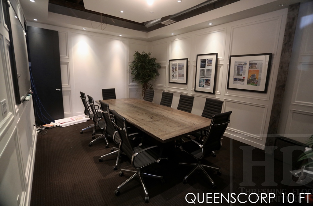 solid wood boardroom tables, Toronto, Grey, Gray, Reclaimed Wood Tables Ontario, HD Threshing, Threshing Floor, Live Edge, epoxy, conference, commercial, marketing, law