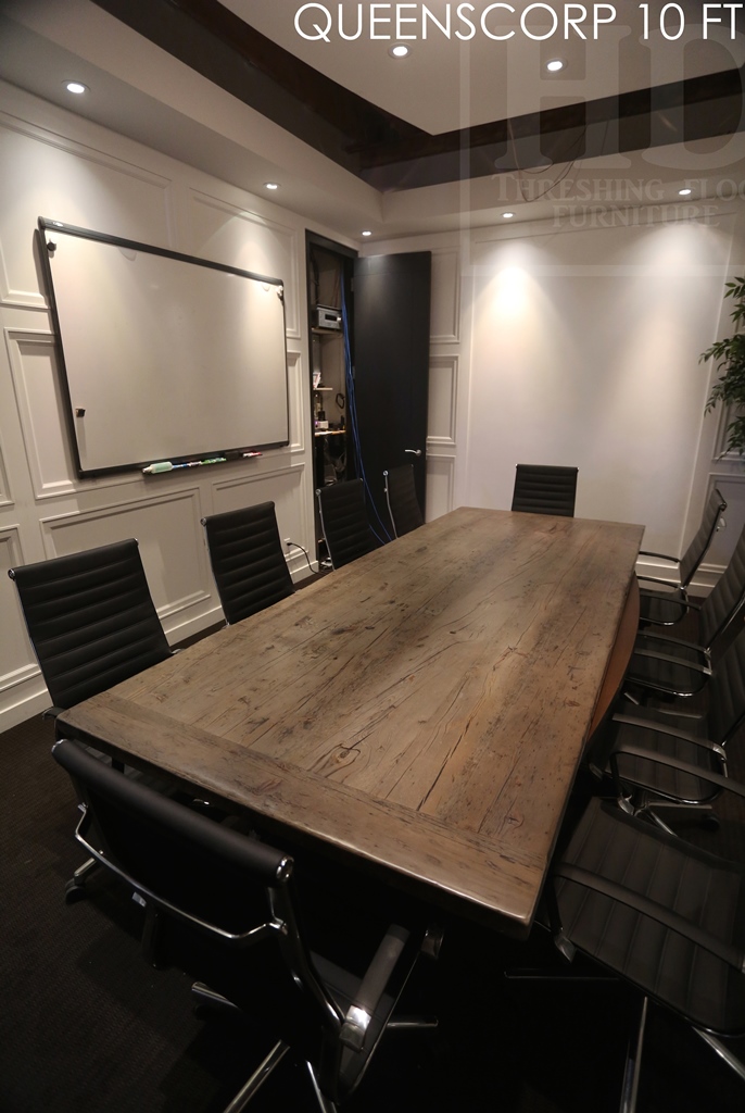solid wood boardroom tables, Toronto, Grey, Gray, Reclaimed Wood Tables Ontario, HD Threshing, Threshing Floor, Live Edge, epoxy, conference, commercial, marketing, law