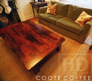 coffee tables Ontario, reclaimed wood coffee, barnwood, distressed, HD Threshing, live edge, Reinink