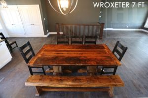 reclaimed wood tables Ontario, pedestal tables, solid wood table, rustic furniture Ontario, rustic wood table, rustic wood company, farmhouse table, epoxy, resin, recycled wood, Gerald, custom, harvest tables Toronto