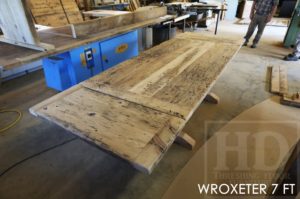 reclaimed wood tables Ontario, pedestal tables, solid wood table, rustic furniture Ontario, rustic wood table, rustic wood company, farmhouse table, epoxy, resin, recycled wood, Gerald