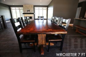 reclaimed wood tables Ontario, pedestal tables, solid wood table, rustic furniture Ontario, rustic wood table, rustic wood company, farmhouse table, epoxy, resin, recycled wood, Gerald, custom, harvest tables Toronto