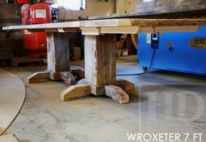 reclaimed wood tables Ontario, pedestal tables, solid wood table, rustic furniture Ontario, rustic wood table, rustic wood company, farmhouse table, epoxy, resin, recycled wood, Gerald, custom, harvest tables Toronto