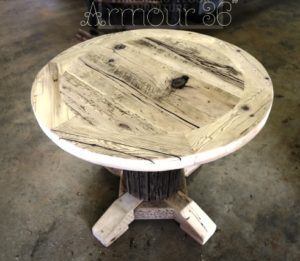 round table, reclaimed wood tables Ontario, barnwood, farmhouse kitchen table, custom made, solid wood table, recycled, HD Threshing Floor Furniture