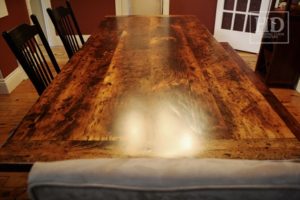 reclaimed wood tables Ontario, Hamilton, Pine harvest table, trestle style, modern farmhouse, rustic cottage furniture, cottage, epoxy, resin, recycled, Gerald Reinink, HD Threshing Floor Furniture, live edge