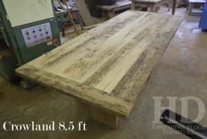 reclaimed wood tables Ontario, epoxy, hemlock, modern old rustic, cottage table, HD Threshing Floor Furniture, Gerald Reinink, recycled, environment, live edge