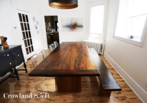 reclaimed wood tables Ontario, epoxy, hemlock, modern old rustic, cottage table, HD Threshing Floor Furniture, Gerald Reinink, recycled, environment, live edge