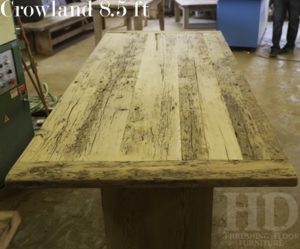 reclaimed wood tables Ontario, epoxy, hemlock, modern old rustic, cottage table, HD Threshing Floor Furniture, Gerald Reinink, recycled, environment, live edge