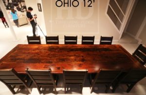 reclaimed wood tables Ontario, recycled, trestle, ohio, cottager chairs, cottage life, rustic wood table