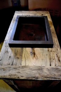 reclaimed wood vanity, cottage furniture, rustic wood vanity, cottage life, HD Threshing Floor Furniture, Reinink, farmhouse vanity