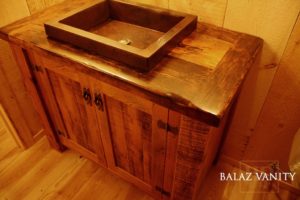 reclaimed wood vanity, cottage furniture, rustic wood vanity, cottage life, HD Threshing Floor Furniture, Reinink, farmhouse vanity