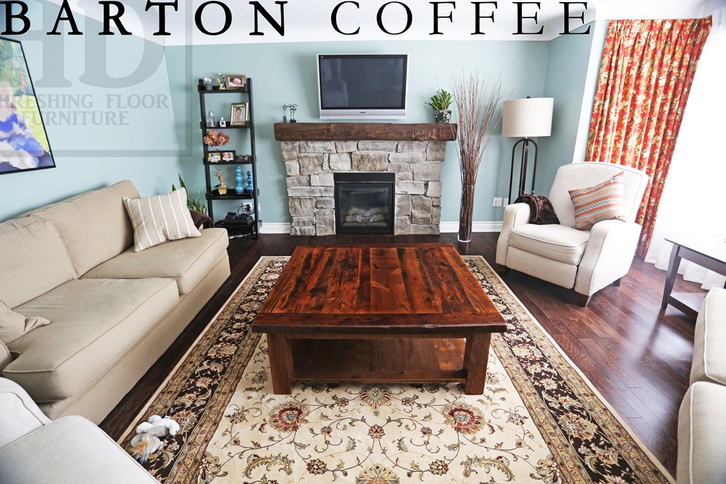 coffee table, Niagara Falls, Ontario, HD Threshing Floor Furniture, rustic wood coffee table, cottage coffee table, cottage life, hemlock, barnwood, Gerald Reinink Sales