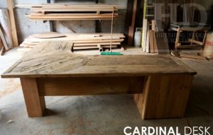 reclaimed wood desk, barnwood furniture, office furniture Ontario, epoxy, resin, HD Threshing, HD Threshing Floor Furniture, custom desks, Lee Valley hardware, antique copper