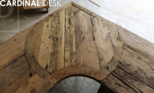 reclaimed wood desk, barnwood furniture, office furniture Ontario, epoxy, resin, HD Threshing, HD Threshing Floor Furniture, custom desks, Lee Valley hardware, antique copper