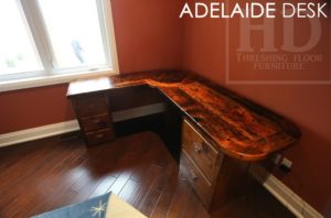 reclaimed wood desk, barnwood desk, rustic wood desk Ontario, St. George, epoxy, resin, reclaimed pine, pine, recycled wood desk