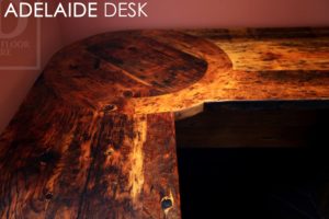 reclaimed wood desk, barnwood desk, rustic wood desk Ontario, St. George, epoxy, resin, reclaimed pine, pine, recycled wood desk